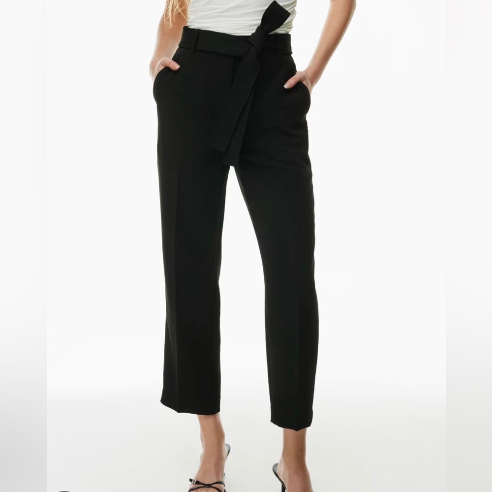 Aritzia Wilfred tie front pants in black